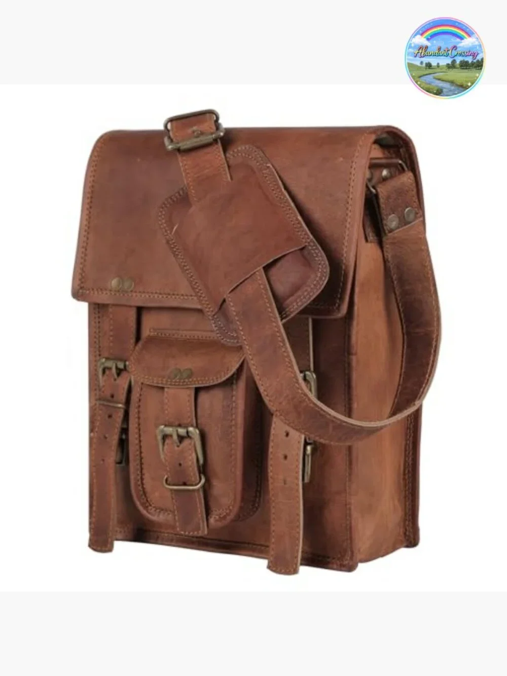 Full Grain Leather Messenger Satchel Bag 11